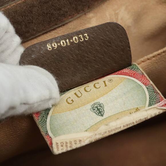 GUCCI GG Supreme Web Sherry Line Clutch Bag Pvc Beige Red 89 01 033 - Picture 12 of 16